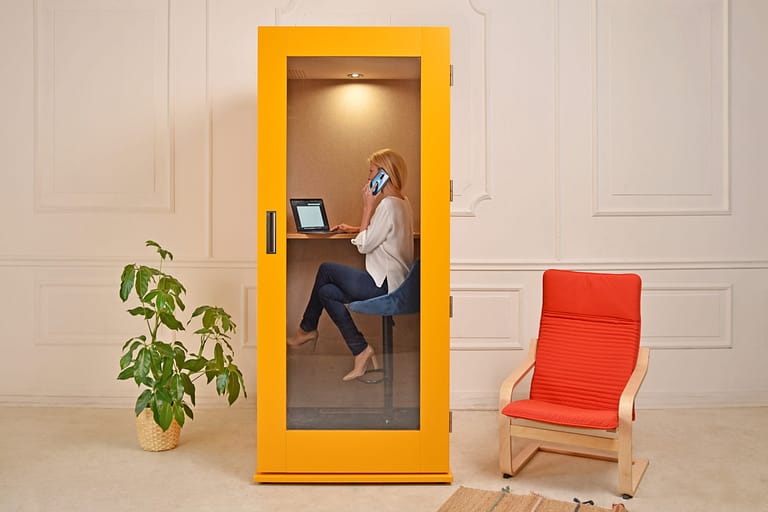 Creative Repurposing of Phone Booths for Hybrid Workspaces